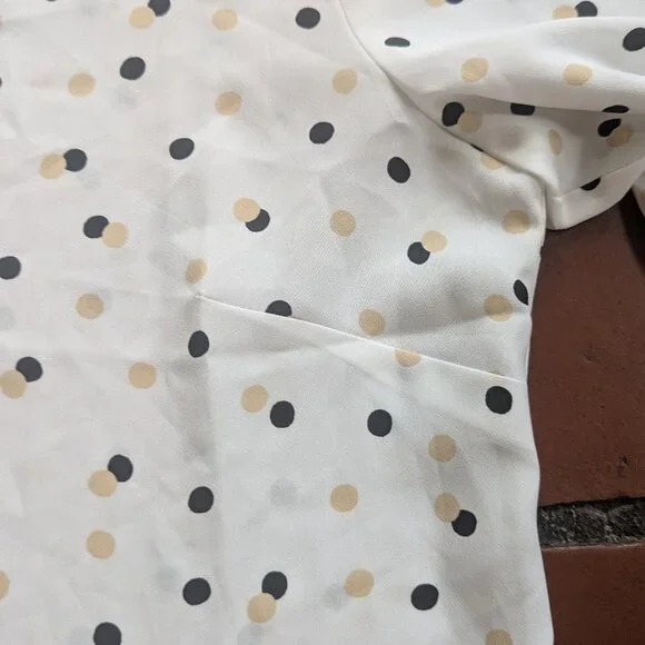 NWT Ann Taylor Classic Shirt Polka Dots Size Large - Picture 10 of 12